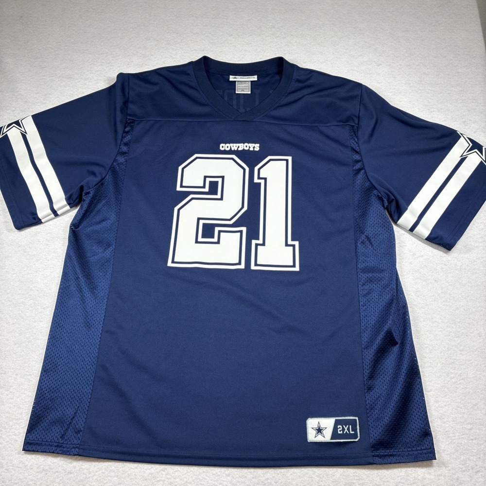 Dallas Cowboys Authentic Apparel #21 Ezekiel Elliott Men's Jersey Size XXL 2XL